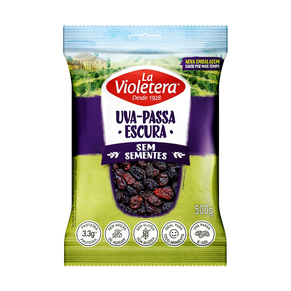 UVA PASSA PRETA LA VIOLETERA 500GR  S/C