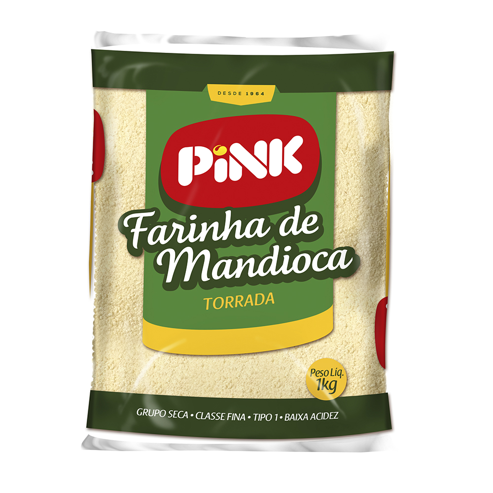 FARINHA MANDIOCA PINK 1KG TORRADA