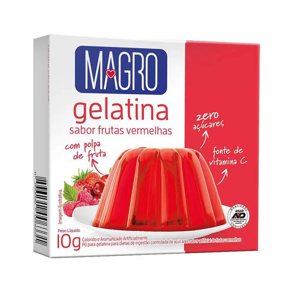 GELATINA MAGRO 10G C/ SUCRALOSE FRUTAS VERMELHAS