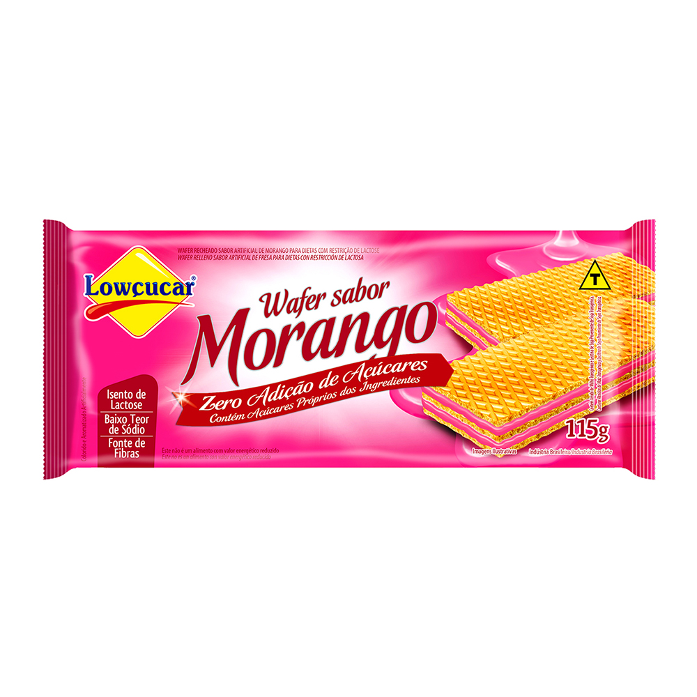 BISC WAFER LOWCUCAR 115G ZERO ACUCAR MORANGO