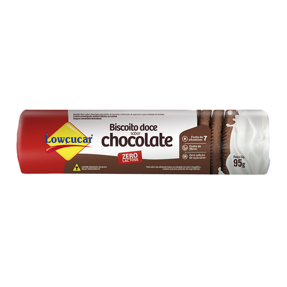 BISC DOCE LOWCUCAR 95G ZERR ACUCAR CHOCOLATE