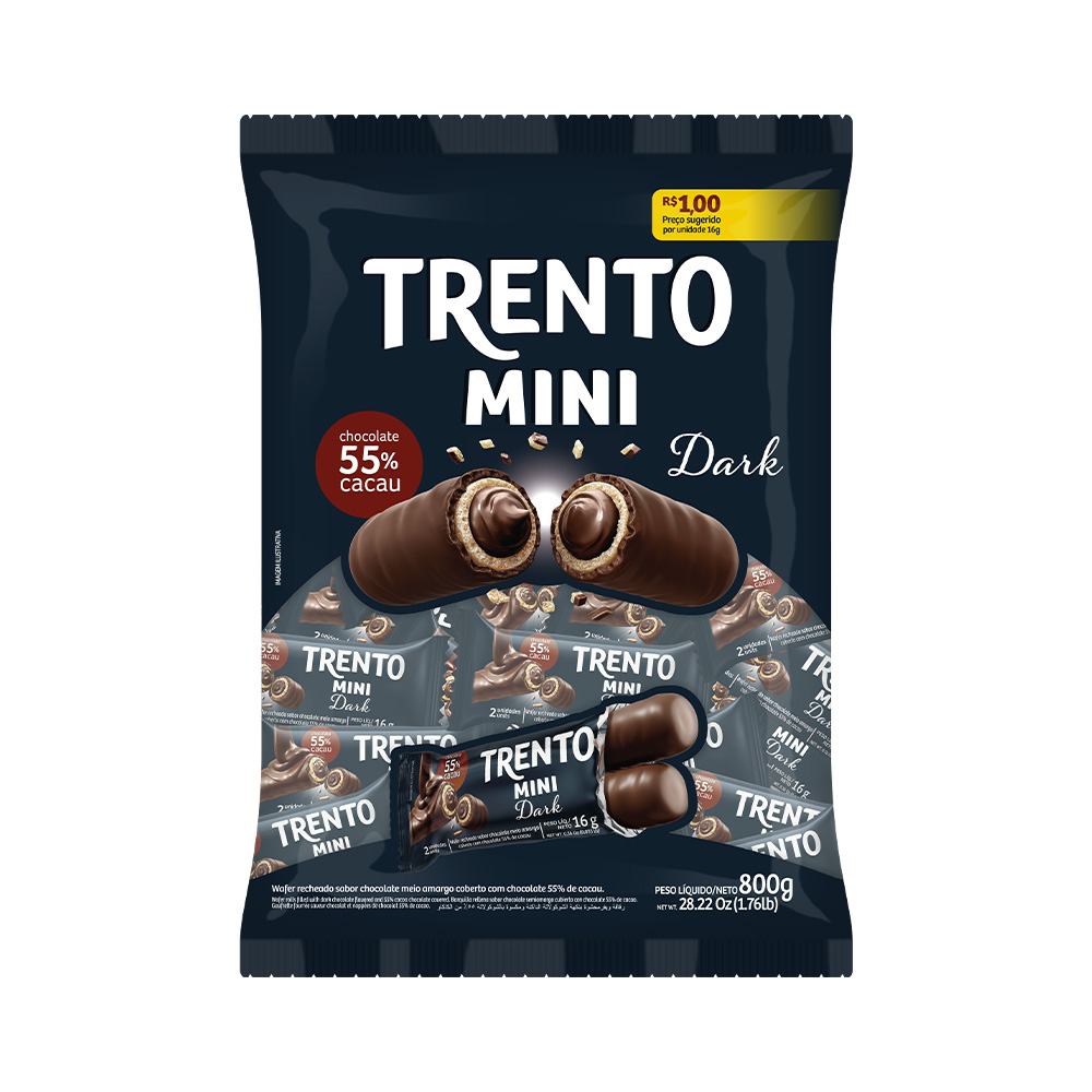 CHOC WAFER TRENTO MINI 800G DARK