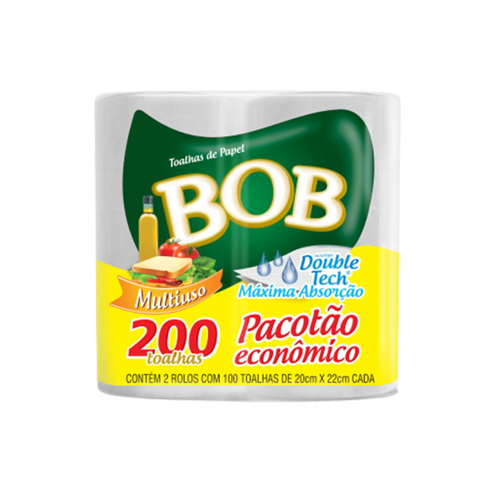 TOALHA DE PAPEL BOB FOLHA DUPLA 200FS