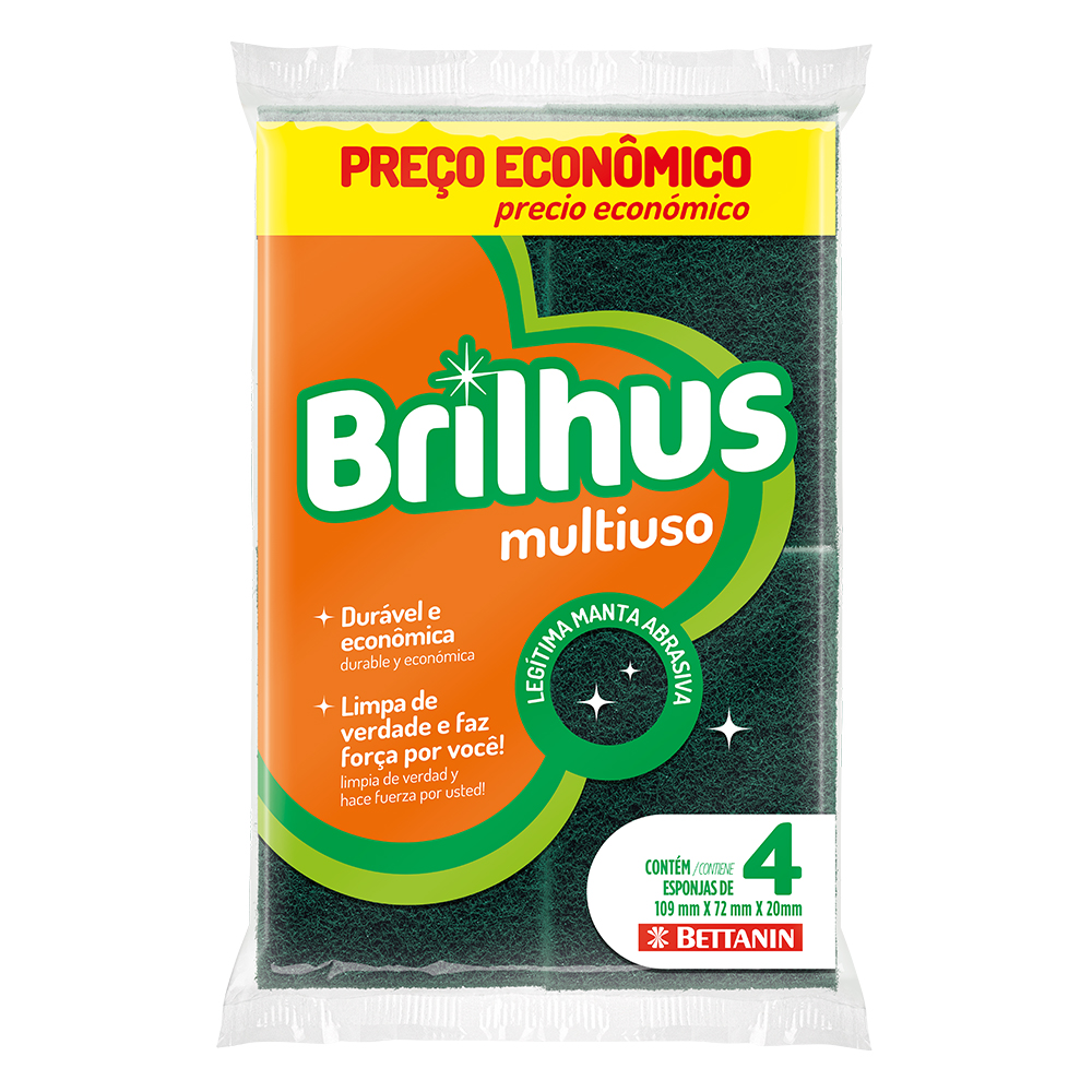 ESPONJA BRILHUS MULT C/4 ABRASIV 