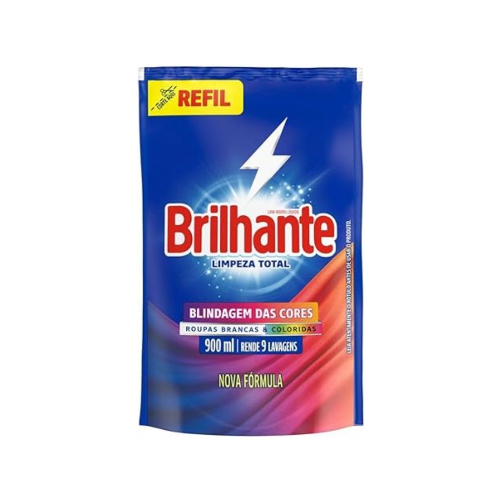 LAVA ROUPAS LIQ BRILHANTE 900ML LIMP TOT