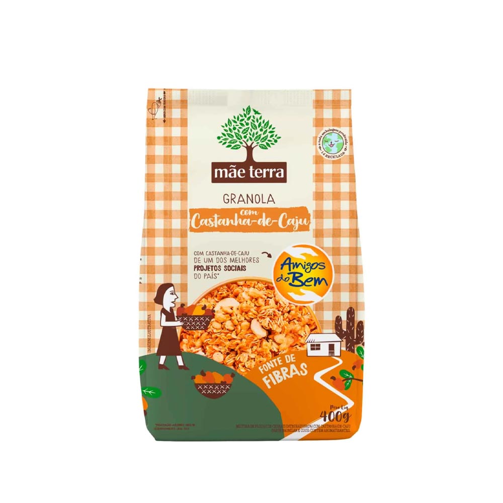 GRANOLA MAE TERRA 400G INT CASTANHA CAJU BAUNILHA E COCO