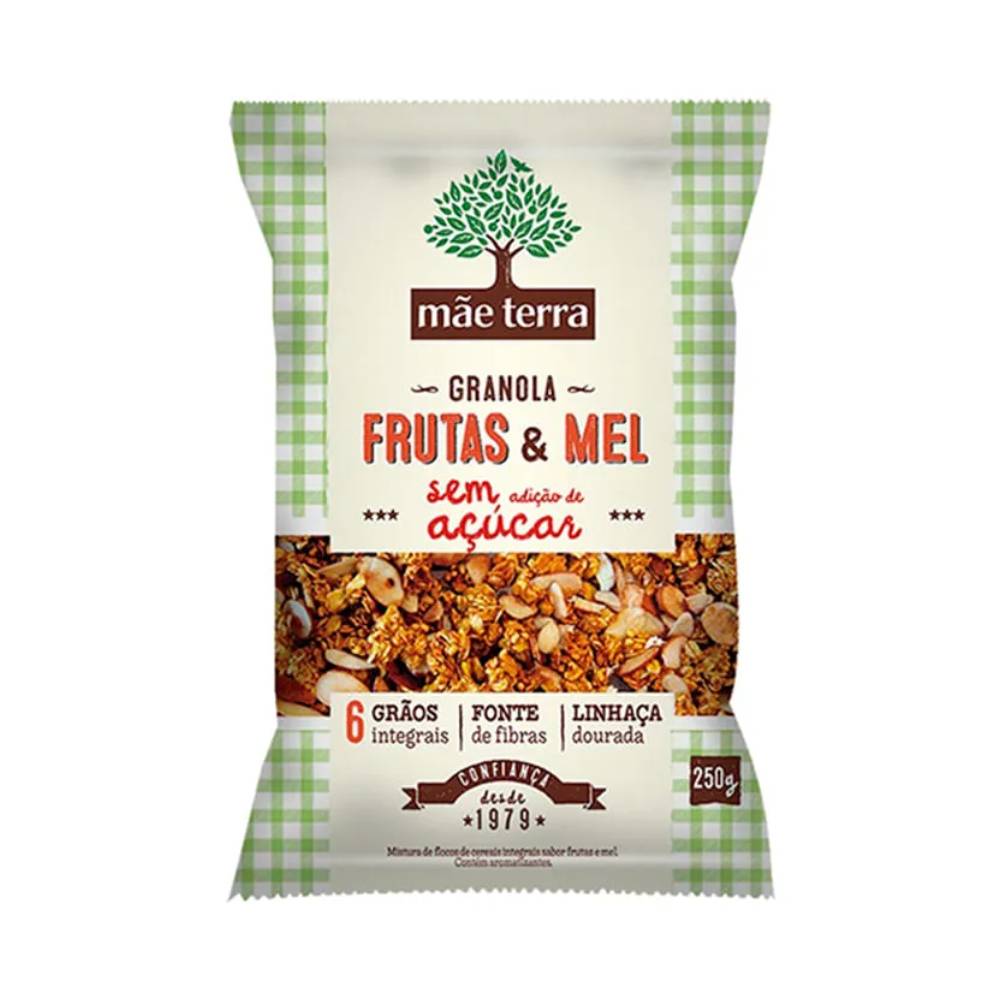 GRANOLA MAE TERRA 250G FRUTAS E MEL S/ AÇUCAR