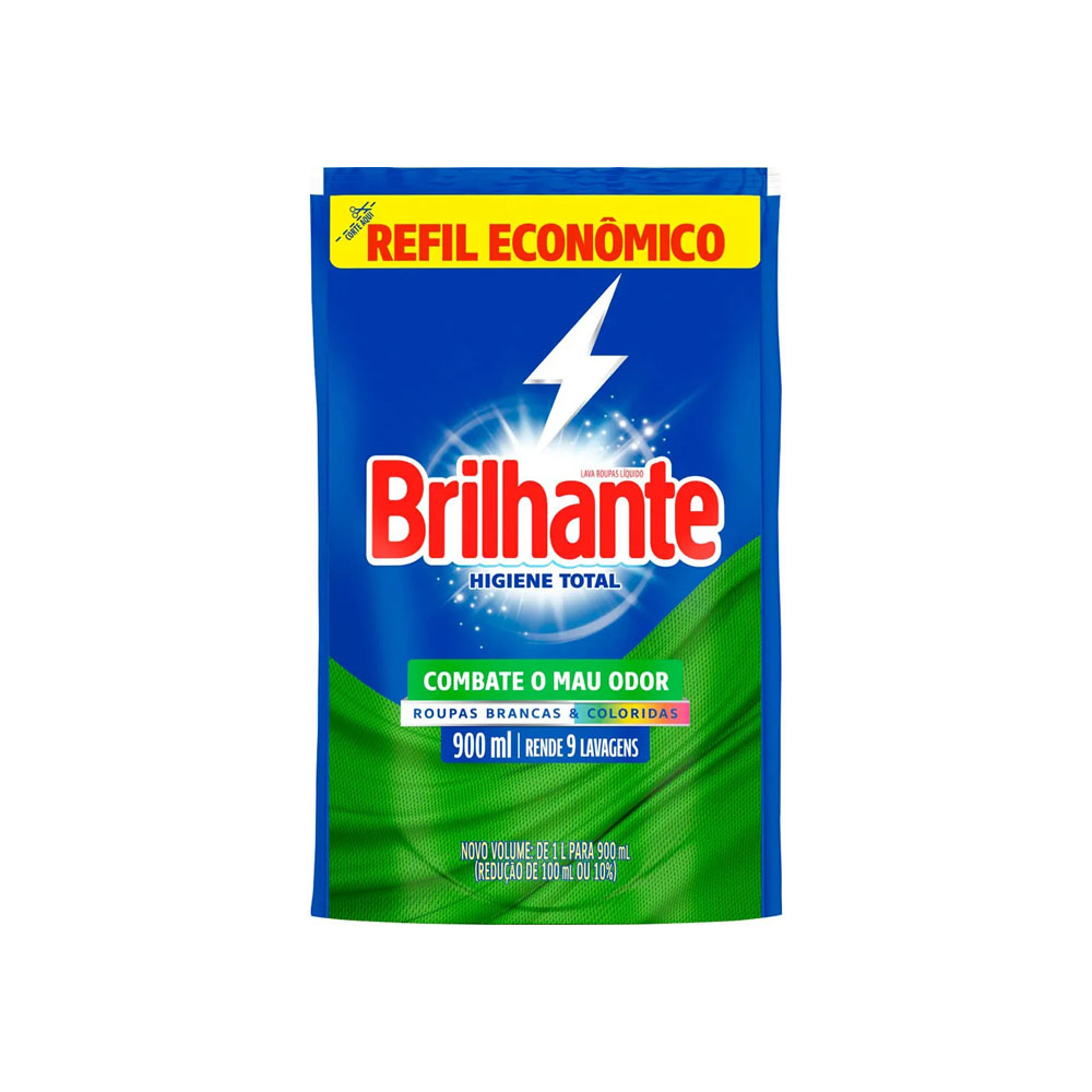 LAVA ROUPAS LIQ BRILHANTE 900ML HIGI TOT