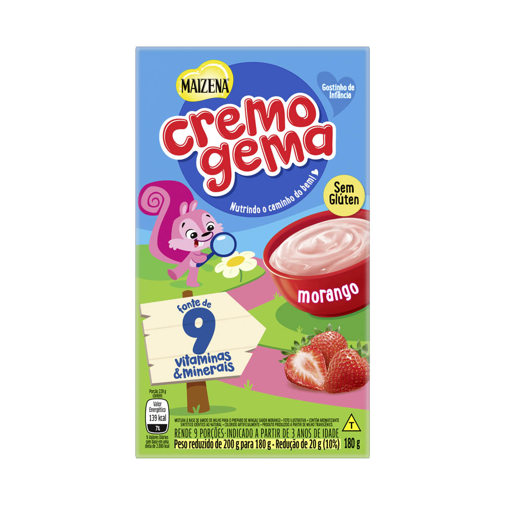 CREMOGEMA MAIZENA 180G MISTURA MORANGO