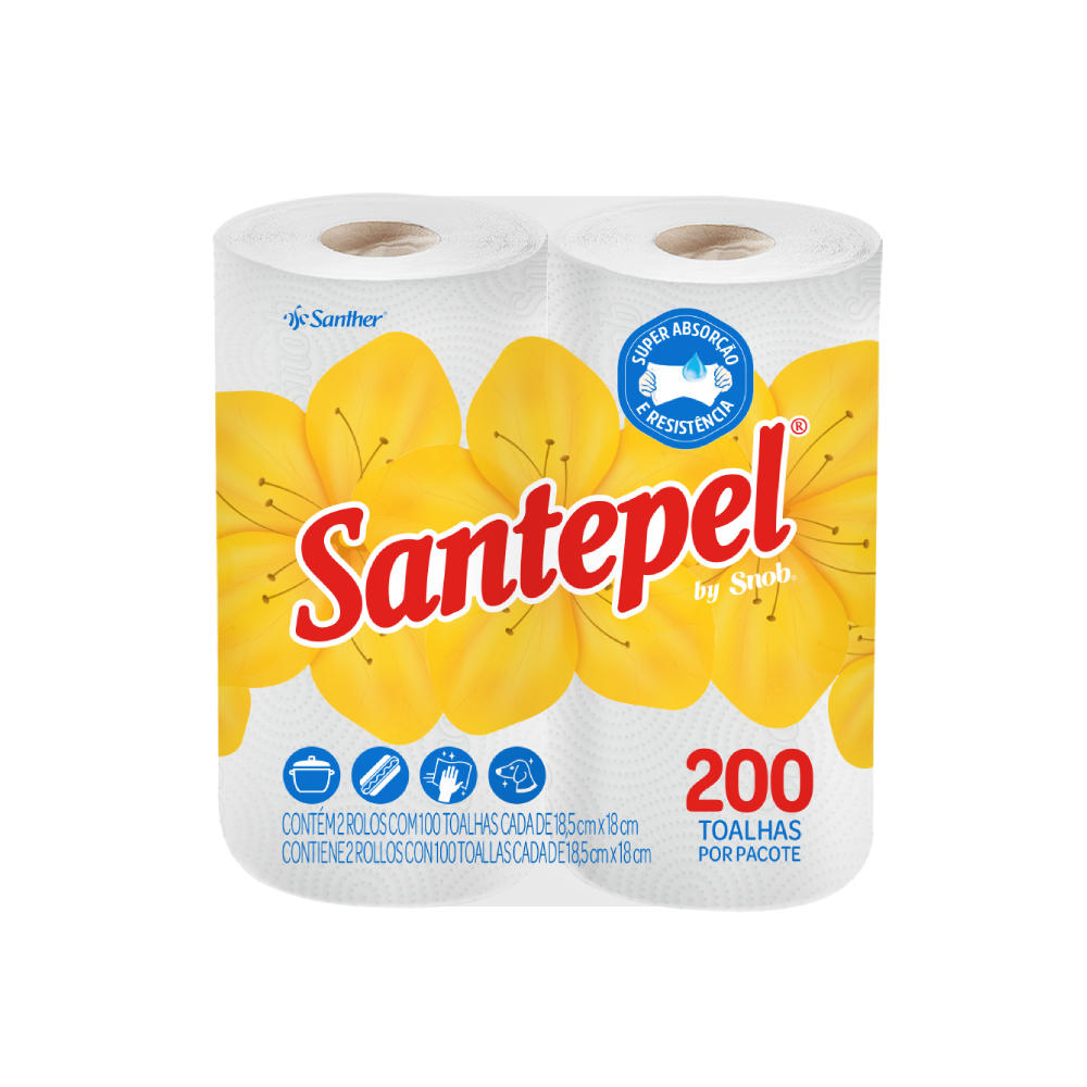 TOALHA DE PAPEL SANTEPEL 200FLS MULT FD