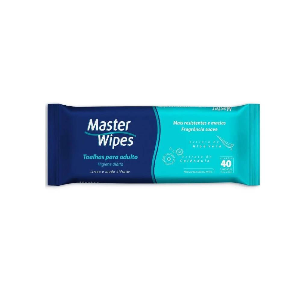 TOALHA UMEDECIDA ADULTO MAST WIPES 40UN