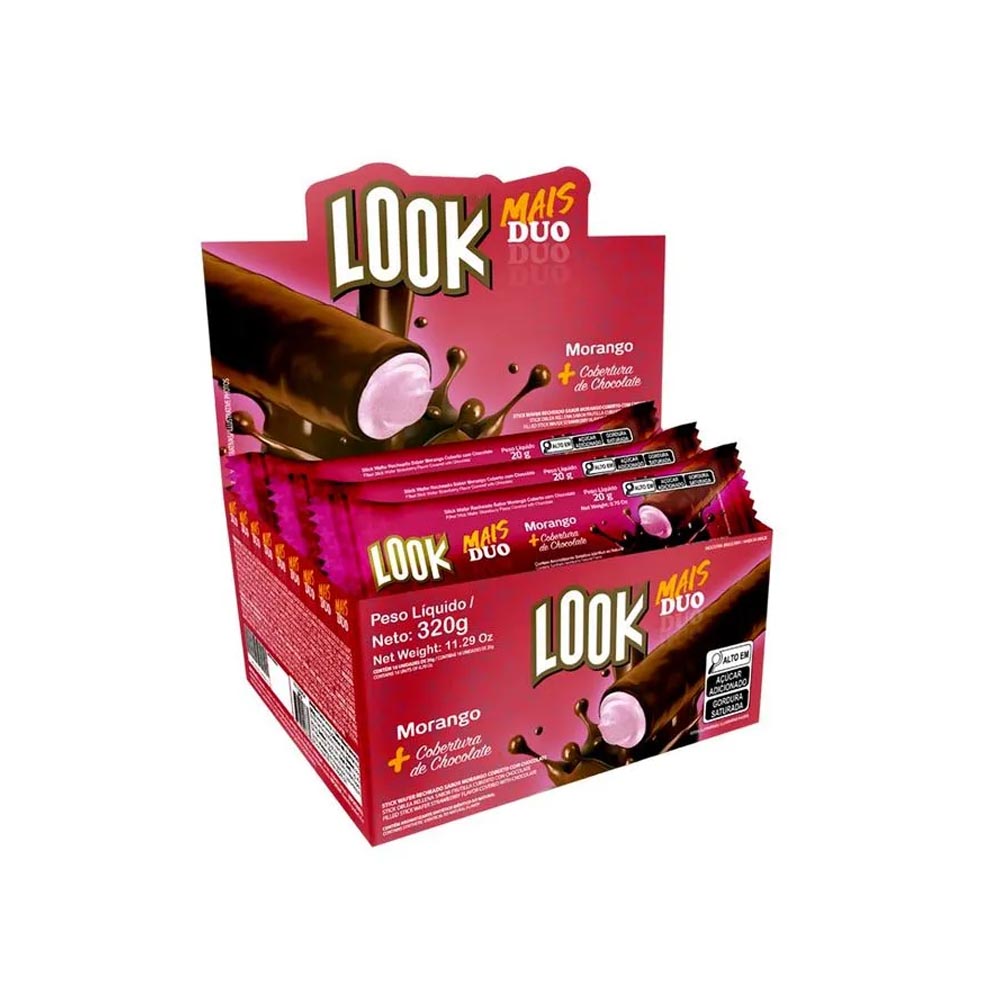 BISC LOOK MAIS WAFER DUO 20G MORANGO