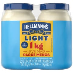 MAIONESE HELLMANN S 2X500G LIGHT PROMOC