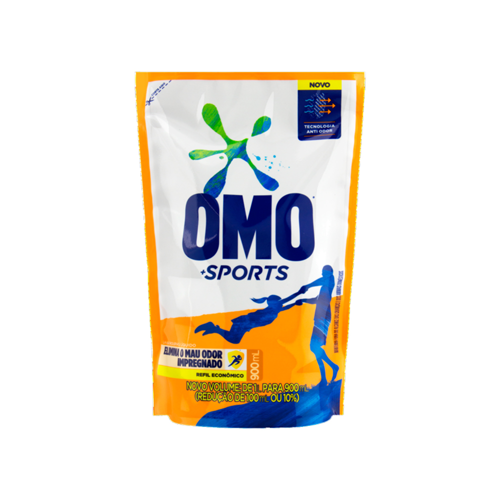 LAVA ROUPAS OMO 900ML SPORTS REFIL 