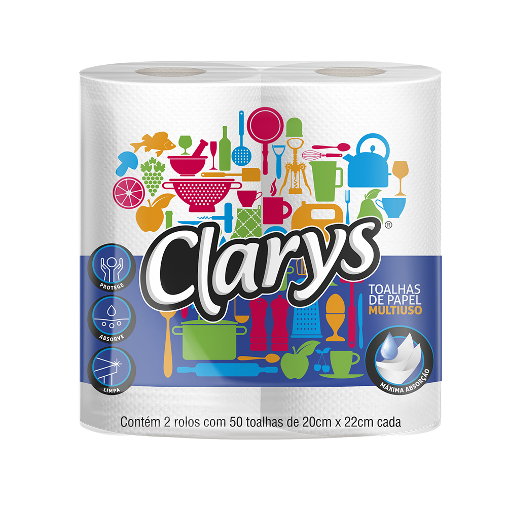 TOALHA DE PAPEL CLARYS FOLHA DUPLA