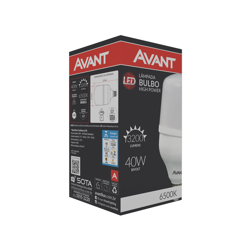 LAMP AVANT LED 40W BULBO HP BIVOLT