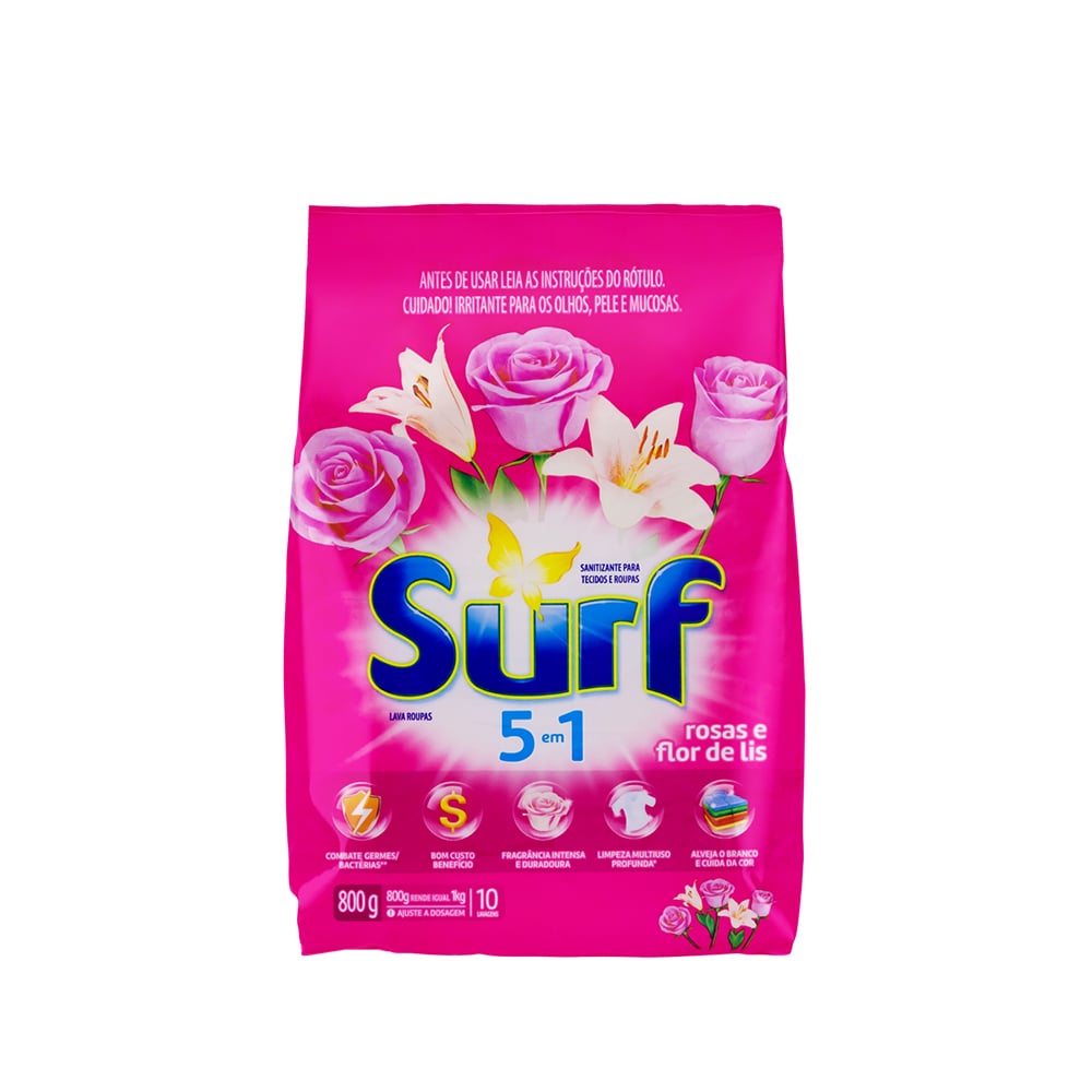 DET PO SANIT SURF 800G ROSAS E FLOR DE LIS SACHE