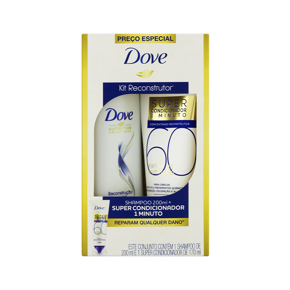 KIT PROMOPACK DOVE 200+170ML RECONSTRUCAO