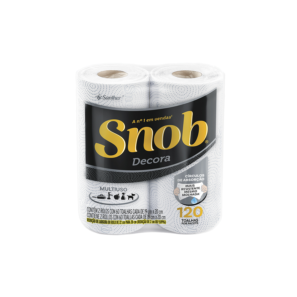 TOALHA DE PAPEL SNOB TND120 DECORADA M-USO 120FLS 12X2