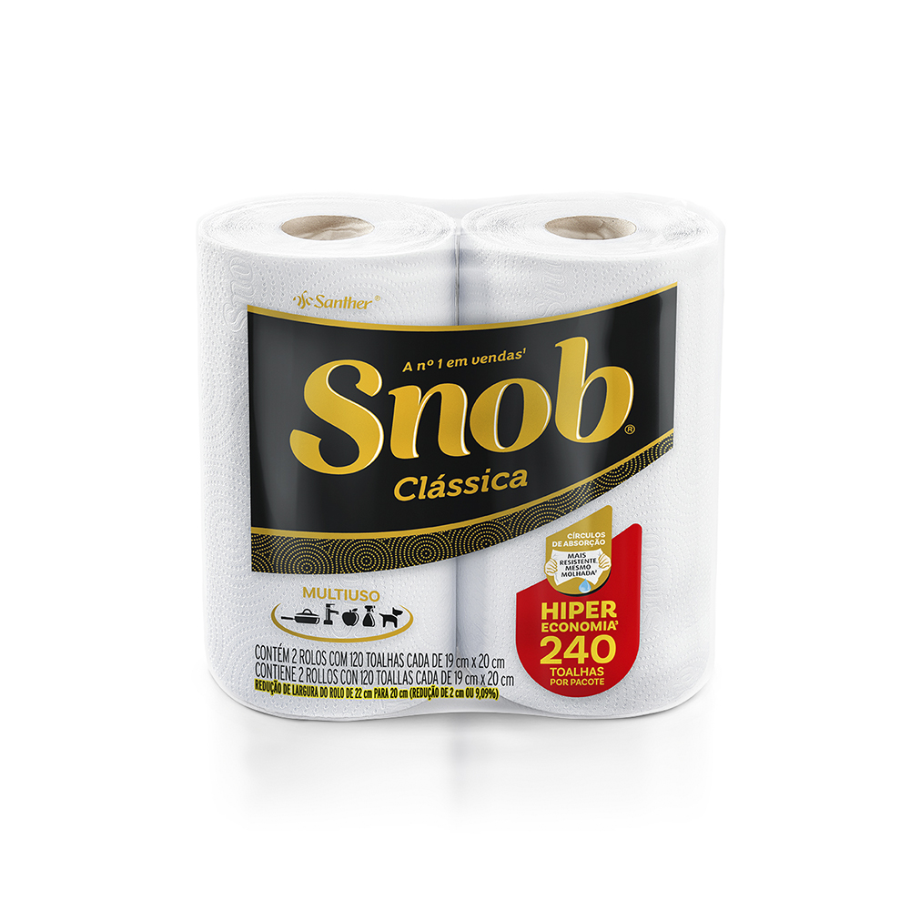 TOALHA DE PAPEL SNOB TNB240 BRANCA HIPER M-USO 240FLS 10X2
